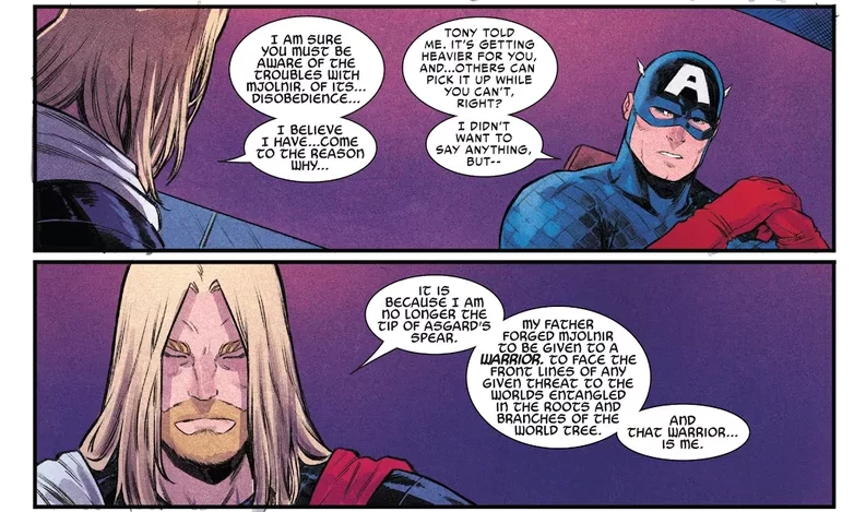 Thor finalmente explicou por que o Capitão América conseguiu erguer o Mjolnir