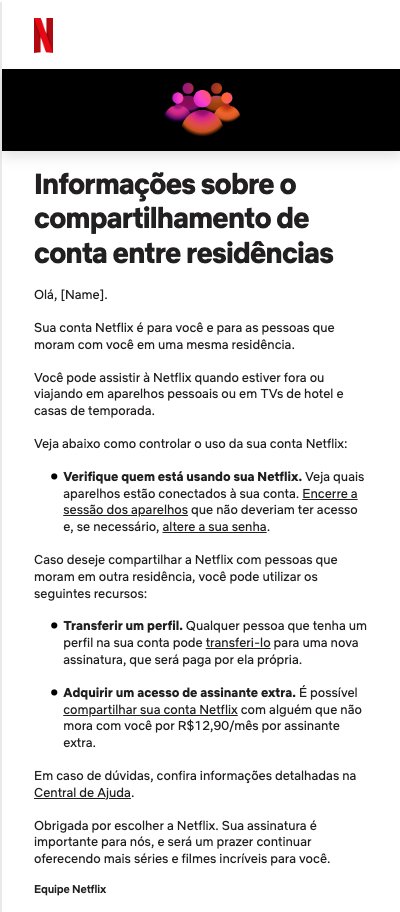Netflix começa a cobrar R$ 12,90 pelo compartilhamento de senhas