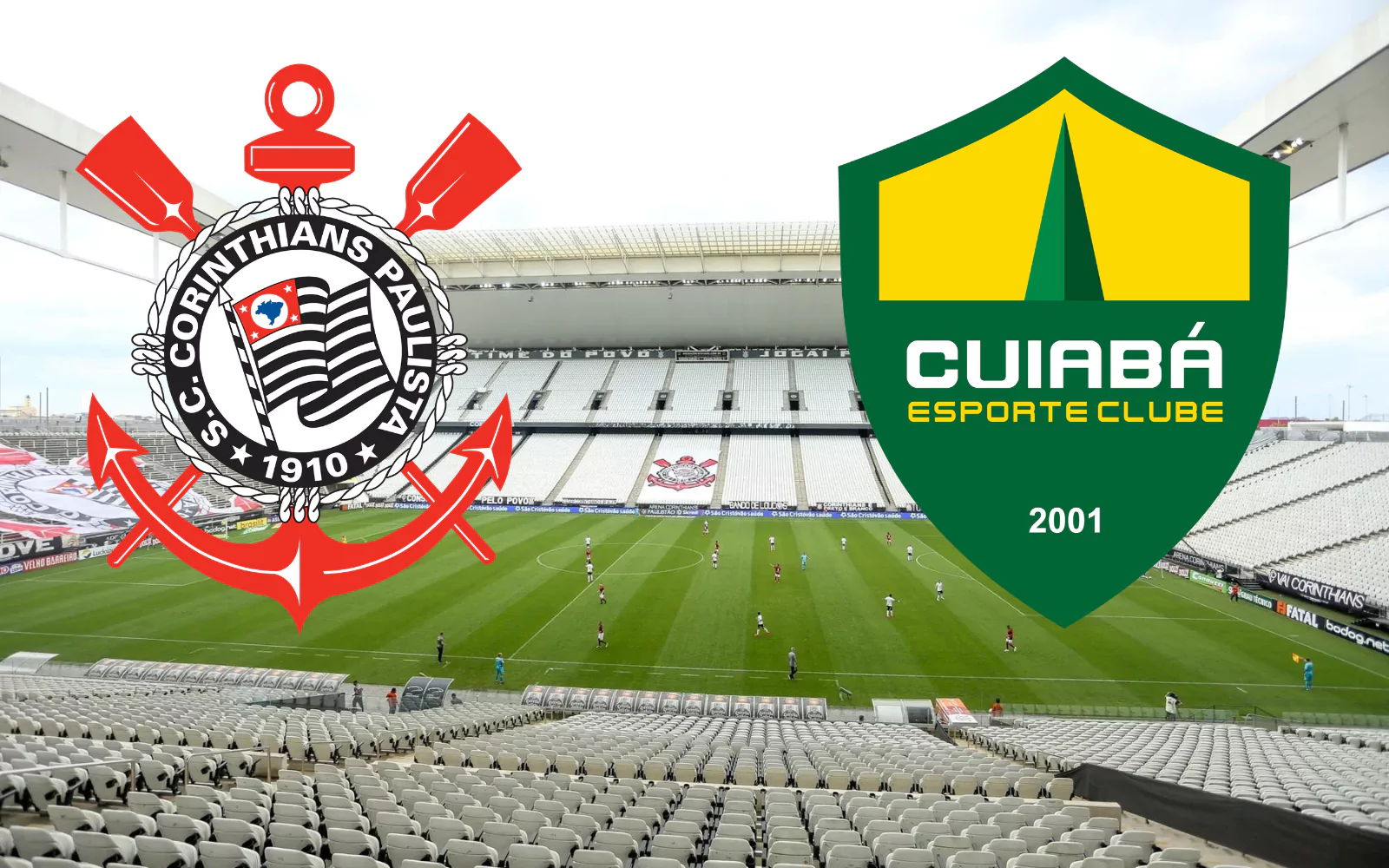 Corinthians x Cuiabá: Enquanto o Timão foi eliminado da Libertadores, o Dourado chega para a disputa com uma invencibilidade de três jogos - Fotomontagem ilustrativa