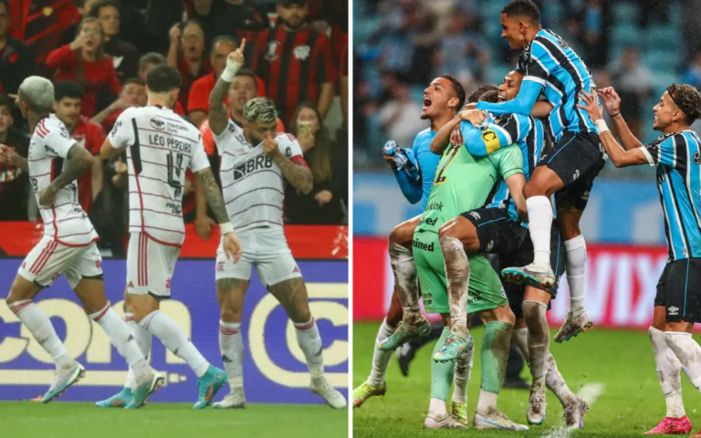 Grêmio e Flamengo avançaram na Copa do Brasil e farão primeiro jogo das semifinais da competição. (Foto montagem)