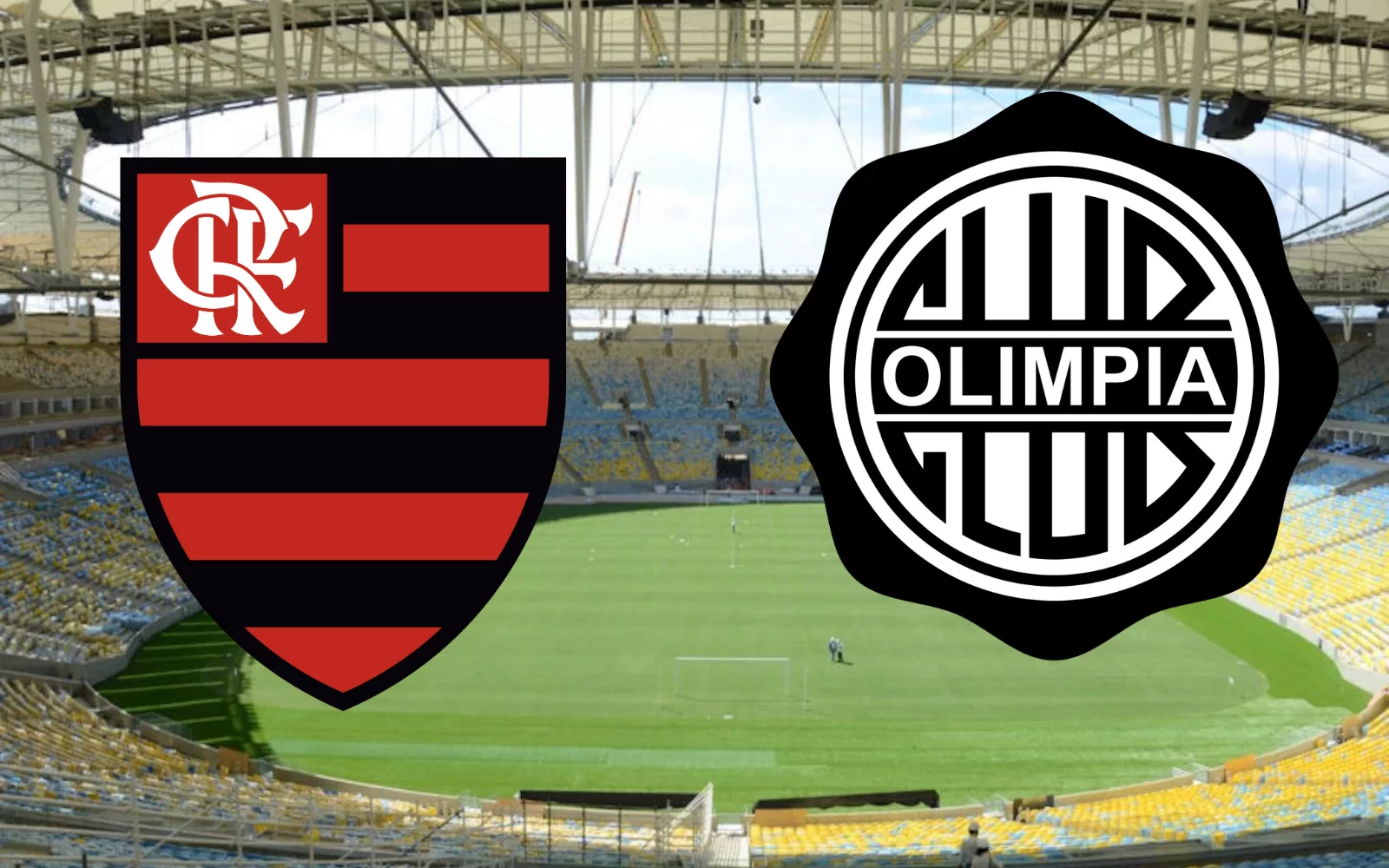 Flamengo x Olimpia se enfrentam no Maracanã (Fotomontagem ilustrativa)