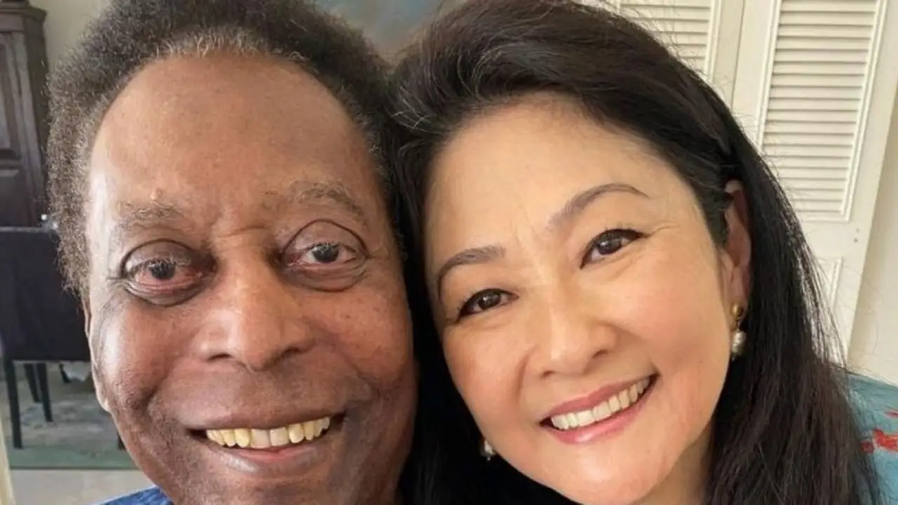 Ex-jogador Pelé e esposa Márcia Aoki (Imagem: Reprodução)