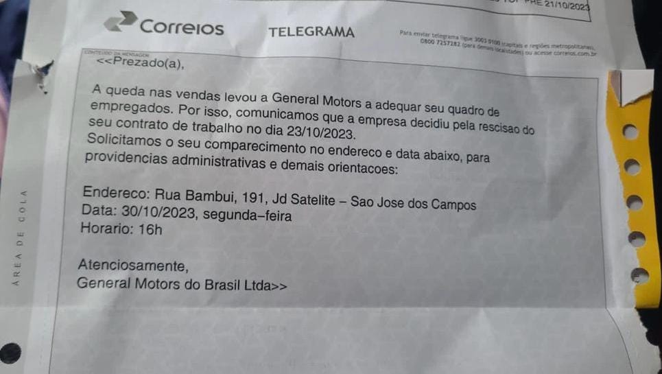 General Motors demite funcionários de três fábricas no Brasil