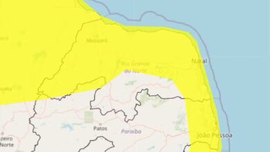 Inmet renova alerta para chuvas intensas em 136 municípios do Rio Grande do Norte
