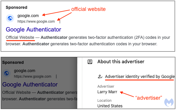 Usuários enganados por anúncio falso do Google Authenticator baixaram malware em vez do aplicativo oficial