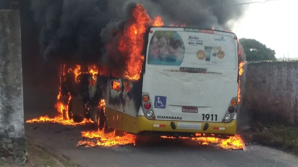 ônibus queimado guanabara natal