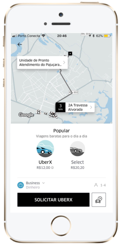 UberX por até R$ 12 na Zona Norte de Natal