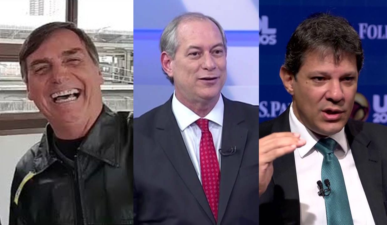 Bolsonaro lidera e Haddad já empata com Ciro pesquisa Datafolha