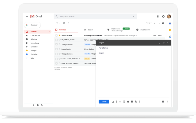 Gmail anuncia Smart Compose em português