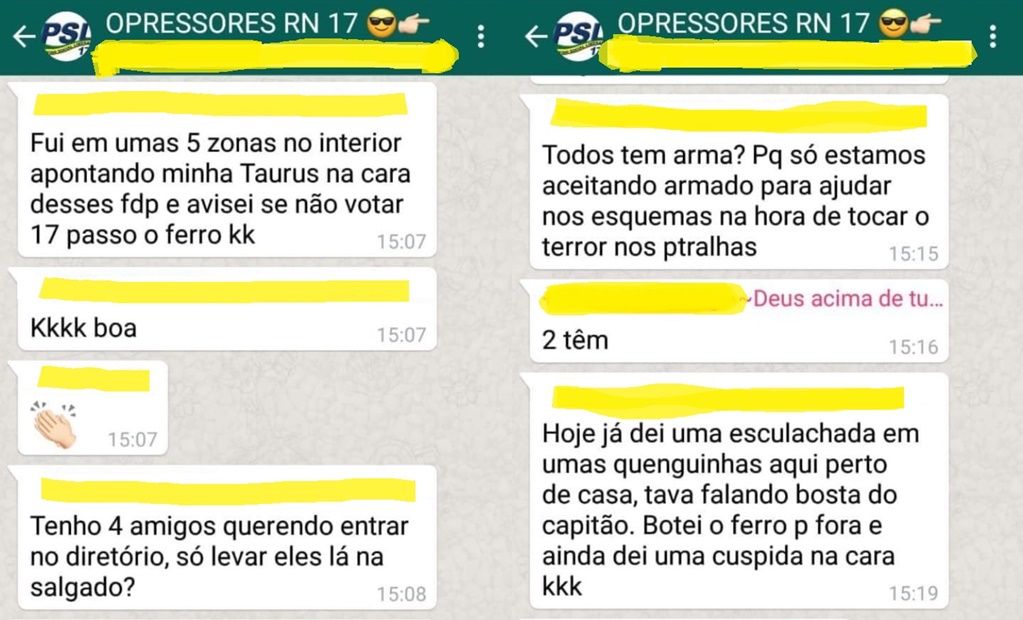 grupo opressores do rn bolsonaro 17 whatsapp