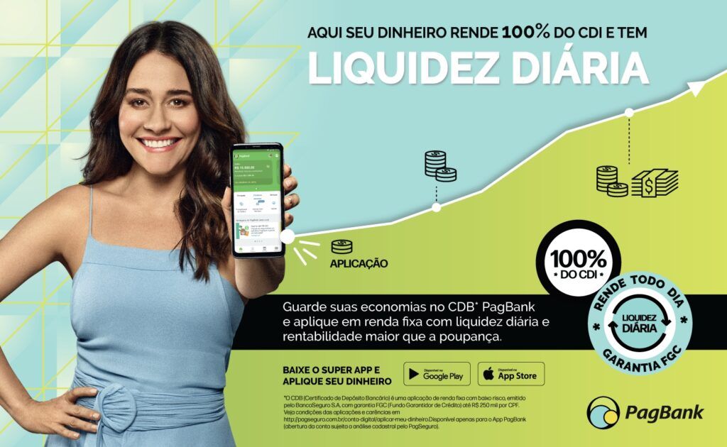 PagSeguro PagBank lança CDB com liquidez diária e que rende 100% do CDI