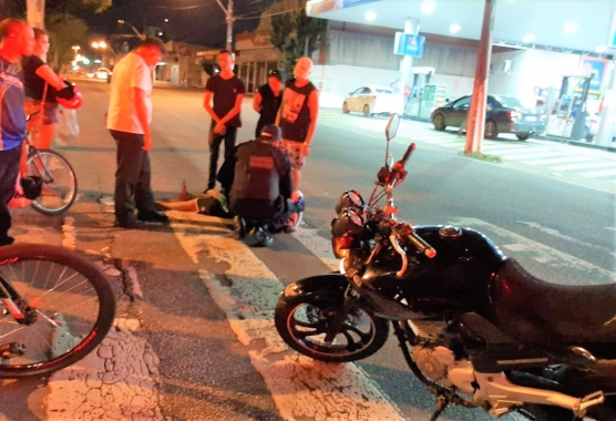 Motorista atropela motociclista em cruzamento da Bernardo Vieira e foge sem prestar socorro
