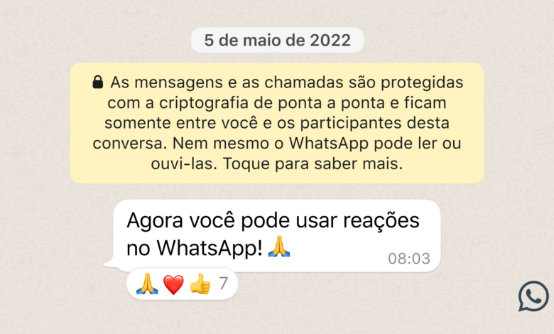 Reações com emojis e grupos com até 512 membros confira novidades do WhatsApp