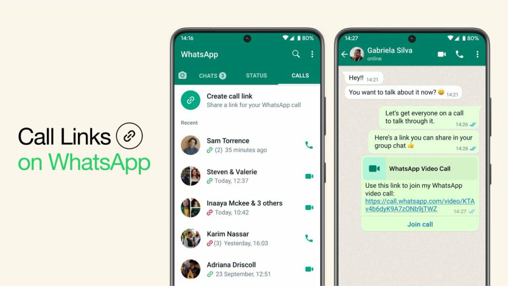O que há de novo no WhatsApp links para chamadas e suporte para tablets
