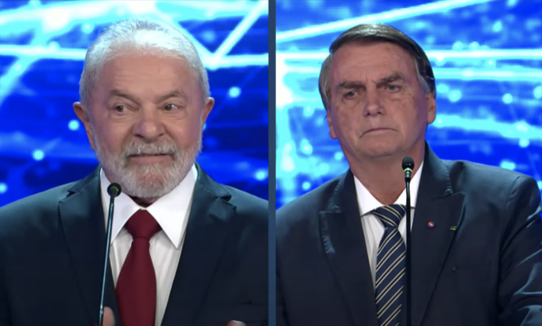 Bolsonaro e Lula em debate na Band