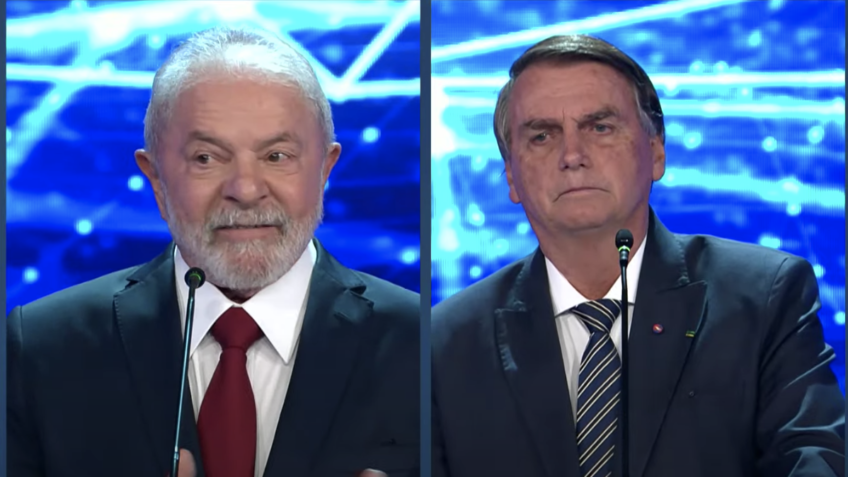 Bolsonaro e Lula em debate na Band