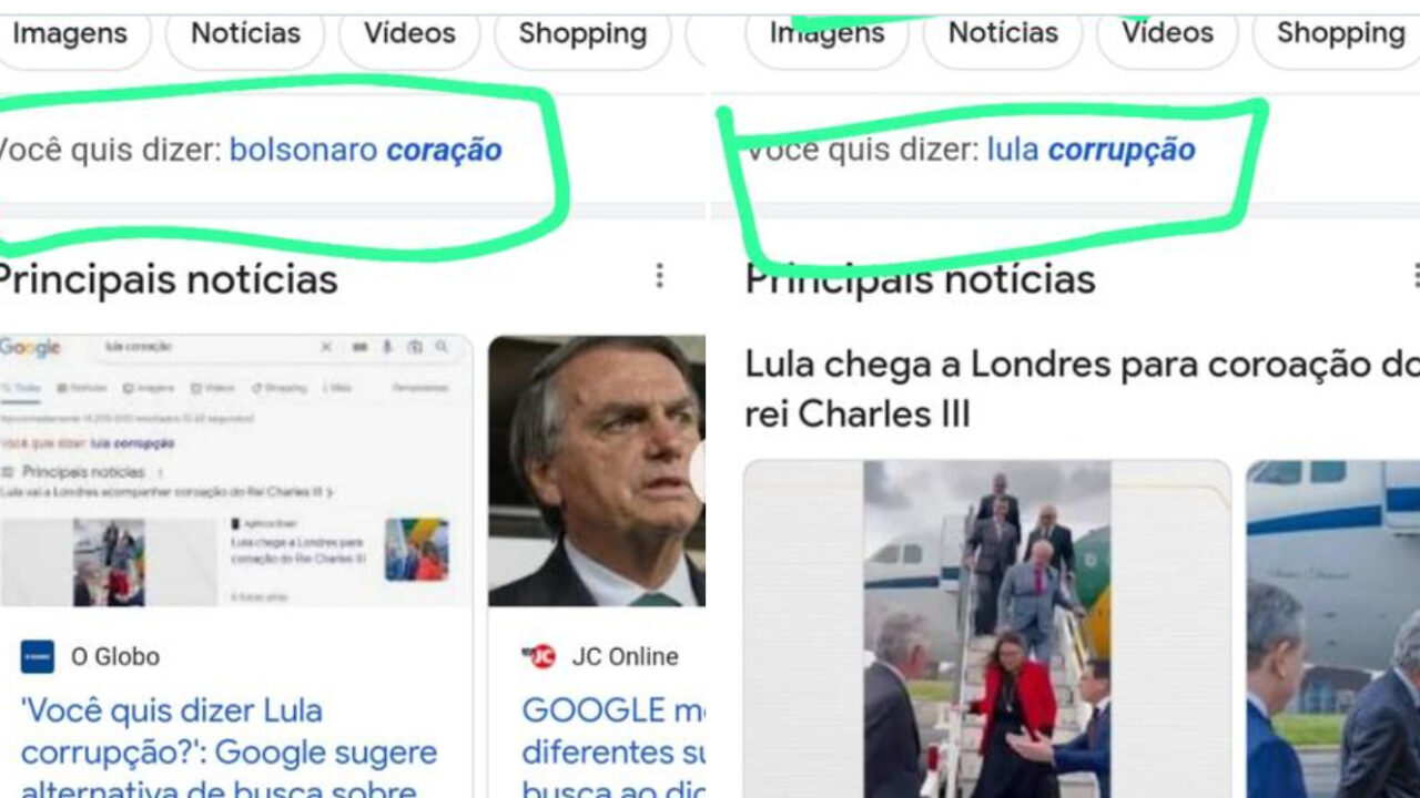 Google causa polêmica ao associar Lula a 'corrupção' e Bolsonaro a 'coração'