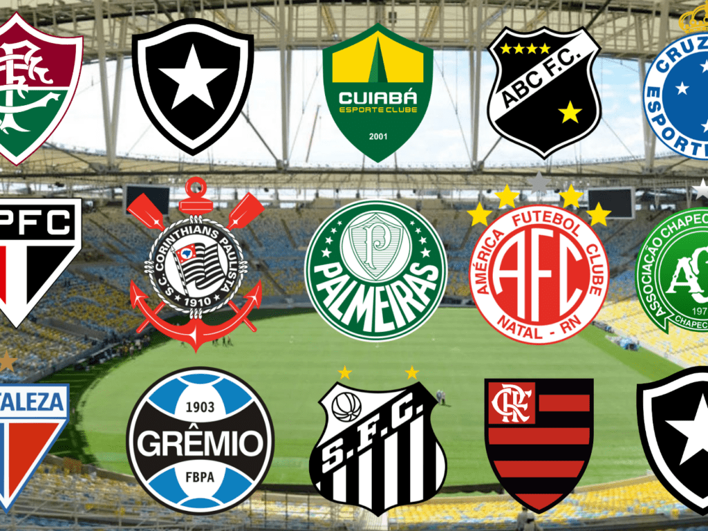 Quatro clubes brasileiros estão entre os que possuem escudos mais bonitos do mundo (Imagem: Fotomontagem ilustrativa)